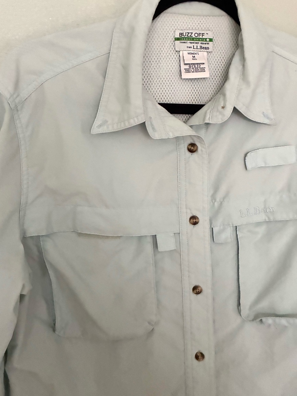 L.L.Bean Buzz Off Insect Shield Shirt Women’s M Fishing Hiking Outdoor - Picture 3 of 5